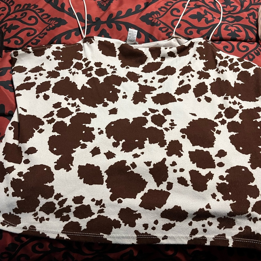 Cow print tank top